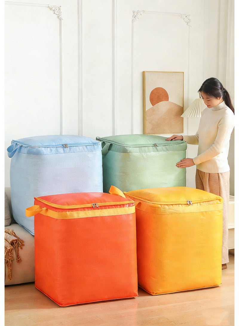 Large Heavy Duty Moving Bags with Reinforced Handles & Zipper, Foldable Waterproof Storage Bag for Clothes, Bedding, Blankets, Moving Supplies for Dorm, Home, Travel, 300L, Blue - Image 3